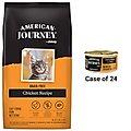 American Journey Kitten Chicken Recipe Grain-Free Dry Cat Food, 5-lb bag + American Journey Kitten Minced Chicken Recipe in Gravy Grain-Free Canned Cat Food, 3-oz, case of 24