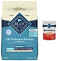 Blue Buffalo Life Protection Formula Small Bite Adult Chicken & Brown Rice Recipe Dry Dog Food, 30-lb bag + Blue Buffalo Health Bars Baked with Bacon, Egg & Cheese Dog Treats, 16-oz bag