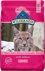 Blue Buffalo Wilderness Salmon Recipe Grain-Free Dry Cat Food, 11-lb bag + Blue Buffalo Bursts with Savory Seafood Cat Treats, 12-oz tub slide 2 of 7