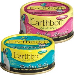 Earthborn Holistic Monterey Medley Grain-Free Natural Canned Cat & Kitten Food, 3-oz, case of 24 + Earthborn Holistic Harbor Harvest Grain-Free Natural Canned Cat & Kitten Food, 3-oz, case of 24