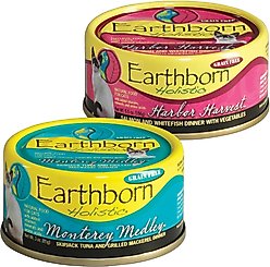 Earthborn Holistic Monterey Medley Grain-Free Natural Canned Cat & Kitten Food, 5.5-oz, case of 24 + Earthborn Holistic Harbor Harvest Grain-Free Natural Canned Cat & Kitten Food, 5.5-oz, case of 24