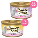 Fancy Feast Kitten Tender Salmon Feast Canned Cat Food, 3-oz, case of 24 + Fancy Feast Kitten Tender Chicken Feast Canned Cat Food, 3-oz, case of 24