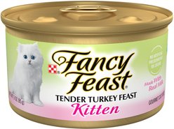 Fancy Feast Kitten Tender Turkey Feast Canned Cat Food, 3-oz, case of 24 + Kitten Tender Chicken Canned Cat Food, 3-oz, case of 24 slide 2 of 5
