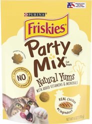 Friskies Party Mix Natural Yums with Real Chicken Cat Treats, 6-oz bag + Friskies Party Mix Natural Yums with Real Tuna Cat Treats, 6-oz bag slide 2 of 7