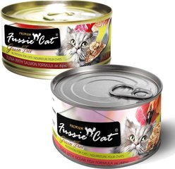 Fussie Cat Premium Tuna with Ocean Fish Formula in Aspic Grain-Free Canned Cat Food, 2.82-oz, case of 24 + Fussie Cat Premium Tuna with Salmon Formula in Aspic Grain-Free Canned Cat Food, 2.82-oz, case of 24