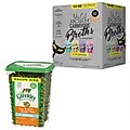 Greenies Feline Oven Roasted Chicken Flavor Adult Dental Cat Treats, 9.75-oz tub + Tiki Cat Broths Variety Pack Grain-free Wet Cat Food Topper, 1.3-oz pouch, case of 12