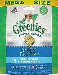 Greenies Feline Tempting Tuna Flavor Adult Dental Cat Treats, 4.6-oz bag + Petstages Tower of Tracks Cat Toy slide 2 of 7