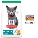 Hill's Science Diet Kitten Healthy Cuisine Roasted Chicken & Rice Medley Canned Cat Food, 2.8-oz, case of 24 + Hill's Science Diet Indoor Kitten Dry Cat Food, 7-lb bag