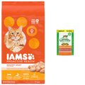 Iams ProActive Health Healthy Adult Original with Chicken Dry Cat Food, 22-lb bag + Greenies Feline SmartBites Healthy Skin & Fur Chicken Flavor Cat Treats, 4.6-oz bag