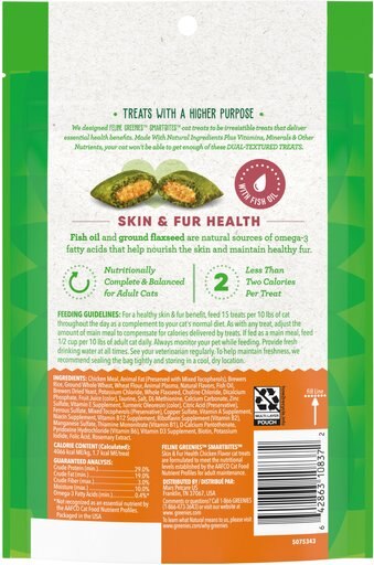 Iams ProActive Health Healthy Adult Original with Chicken Dry Cat Food, 22-lb bag + Greenies Feline SmartBites Healthy Skin & Fur Chicken Flavor Cat Treats, 4.6-oz bag