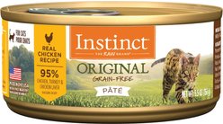 Instinct Original Grain-Free Pate Real Chicken Recipe Wet Canned Cat Food, 5.5-oz, case of 12 + Instinct Freeze-Dried Raw Meals Grain-Free Cage-Free Chicken Recipe Cat Food, 9.5-oz bag slide 2 of 9