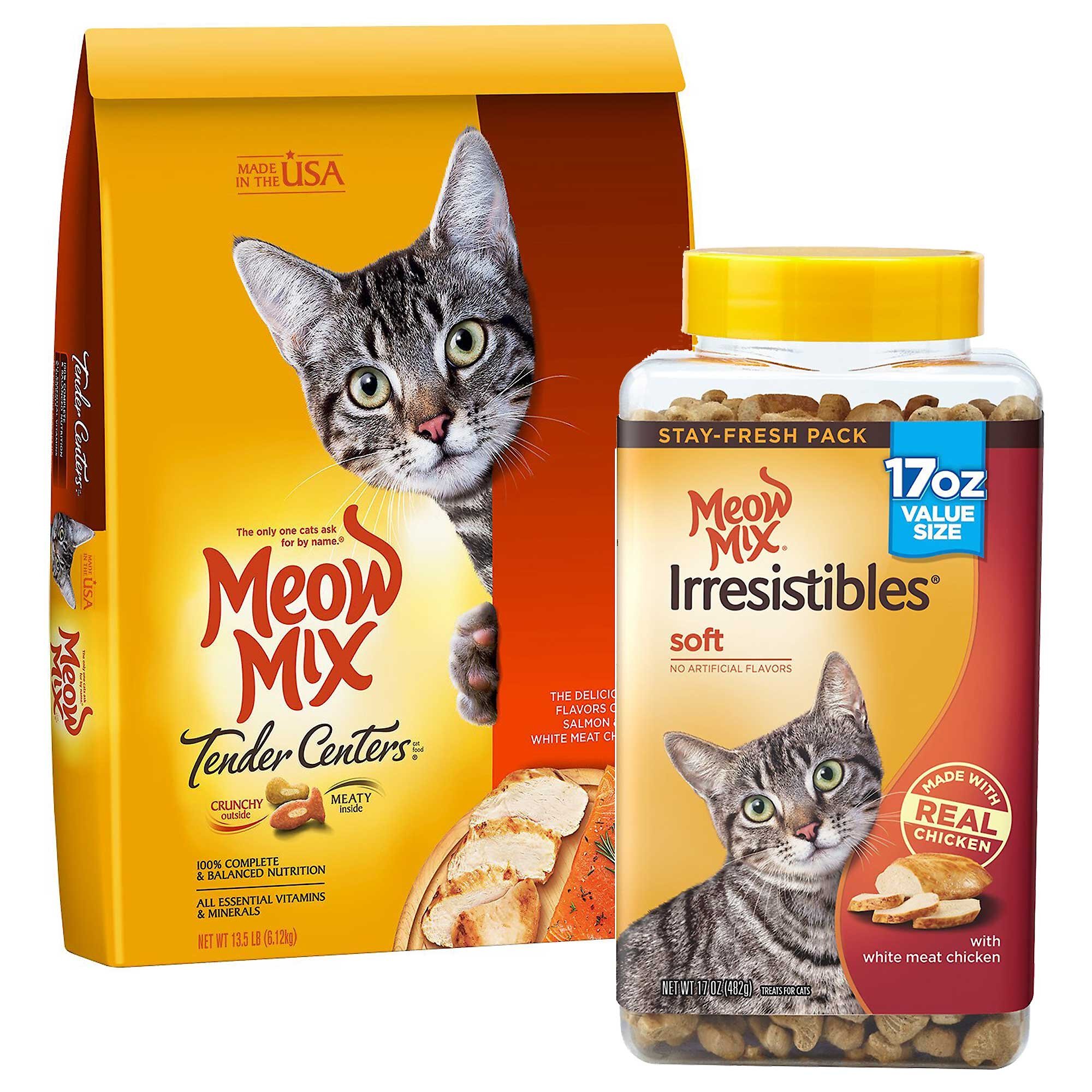 MEOW MIX Tender Centers Salmon White Meat Chicken Dry Cat Food