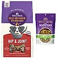 Old Mother Hubbard Mother's Solution's Hip & Joint Baked Dog Treats, 20-oz bag + Wellness CORE Bowl Boosters Joint Health Adult Dry Dog Food Topper, 4-oz bag