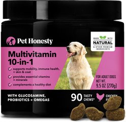 PetHonesty 10-for-1 Multivitamin with Glucosamine Soft Chews Dog Supplement, 90 count + PetHonesty Wild Alaskan Salmon Oil Dog & Cat Supplement, 32-oz bottle slide 2 of 9