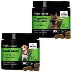 PetHonesty Digestive Probiotic Snacks Health Soft Chews Dog Supplement, 90 count + PetHonesty GrassGreen Snacks Cranberry Extract with Probiotics Soft Chews Dog Supplement, 90 count