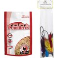 PureBites Chicken Breast Freeze-Dried Raw Cat Treats, 1.09-oz bag + Pet Fit For Life 2 Feather Wand Cat Toy, Red & Purple