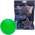 Starmark Treat Dispensing Chew Ball Tough Dog Toy, Large + Starmark Interactive Dog Treats, 5.5-oz bag