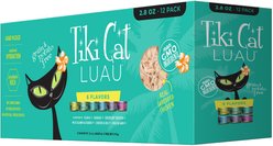 Tiki Cat Stix Duck in Creamy Gravy Grain-Free Wet Cat Treat, 3-oz pouch, pack of 6 + Tiki Cat Queen Emma Luau Variety Pack Grain-Free Canned Cat Food, 2.8-oz, case of 12 slide 2 of 9