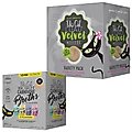 Tiki Cat Velvet Mousse Variety Pack Grain-Free Wet Cat Food, 2.8-oz pouch, case of 12 + Tiki Cat Broths Variety Pack Grain-free Wet Cat Food Topper, 1.3-oz pouch, case of 12