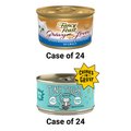 Tiny Tiger Chunks in Gravy Seafood Recipe Grain-Free Canned Cat Food, 3-oz, case of 24 + Fancy Feast Gravy Lovers Ocean Whitefish & Tuna Feast in Sauteed Seafood Flavor Gravy Canned Cat Food, 3-oz, case of 24