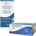Vetsulin Insulin U-40 for Dogs & Cats, 10-mL + Merck Insulin Syringes U-40 29 Gauge x 0.5-in, 0.5 mL, 100 syringes