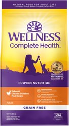 Wellness Complete Health Pate Chicken Entree Grain-Free Canned Cat Food, 3-oz, case of 24 + Wellness Complete Health Natural Grain-Free Deboned Chicken & Chicken Meal Dry Cat Food, 11.5-lb bag slide 2 of 7