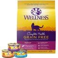 Wellness Complete Health Poultry Lovers Pate Variety Pack Grain-Free Canned Cat Food, 5.5-oz, case of 30 + Wellness Complete Health Natural Grain-Free Salmon & Herring Dry Cat Food, 11.5-lb bag