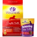 Wellness Complete Health Senior Deboned Chicken & Barley Recipe Dry Dog Food, 30-lb bag + Wellness WellBites Beef & Turkey Recipe Soft & Chewy Grain-Free Dog Treats, 6-oz bag