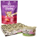 Wellness Kittles Grain-Free Salmon & Cranberries Recipe Crunchy Cat Treats, 6-oz bag + Wellness CORE Natural Grain-Free Turkey & Chicken Liver Pate Canned Kitten Food, 3-oz, case of 12