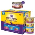 Wellness Seafood Pate Favorites Canned Cat Food, 3-oz, case of 24 + Wellness CORE Signature Selects Flaked Skipjack Tuna & Wild Salmon Entree in Broth Grain-Free Canned Cat Food, 5.3-oz, case of 12