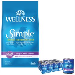 Wellness Simple Limited Ingredient Diet Grain-Free Turkey & Potato Formula Dry Dog Food, 26-lb bag + Wellness Simple Limited Ingredient Diet Grain-Free Turkey & Potato Formula Canned Dog Food, 12.5-oz, case of 12