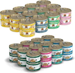 Weruva Paw Lickin' Pals Variety Pack Grain-Free Canned Cat Food, 5.5-oz, case of 24 + Weruva TruLuxe TruSurf Variety Pack Grain-Free Canned Cat Food, 3-oz, case of 24