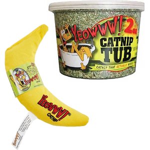 Yeowww! Organic Catnip, 2-oz tub + Yeowww! Catnip Yellow Banana Cat Toy