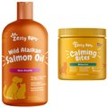 Bundle: All Ages Calming Bites Behavior Salmon Flavor Cat Supplement + Pure Salmon Oil Skin & Coat Supp...