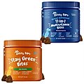 Zesty Paws Stay Green Bites Digestive Support Chicken Flavor Soft Chew Dog Supplement, 90 count + Zesty Paws 11-in-1 Bites Multifunctional MSM & Curcumin + Cranberry & Lutein Senior Chicken Flavor Dog Supplement, 90 count