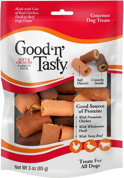 Good 'n' Tasty Soft & Crunchy Variety Pack Dog Treats, 3-oz bag slide 1 of 6