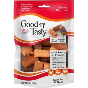 Good 'n' Tasty Soft & Crunchy Variety Pack Dog Treats, 3-oz bag