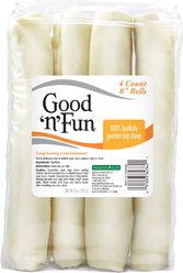 Good 'n' Fun Rolls 8-in Chew Dog Treats, 4 count