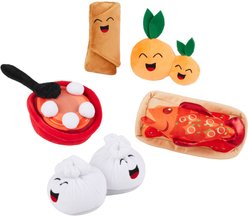 Frisco Lunar New Year Good Fortune Food Plush Squeaky Dog Toy, 5 count