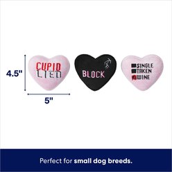 Frisco Valentine Anti-Valentine Hearts Plush Squeaky Dog Toy, Small, 3 count slide 2 of 3