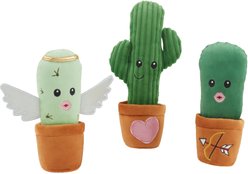 Frisco Valentine Cactus Plush Squeaky Dog Toy, Small/Medium/Large, 3 count slide 1 of 3