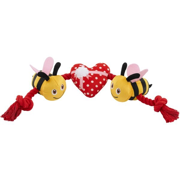 Frisco Valentine Heart Rubber with Rope Dog Toy