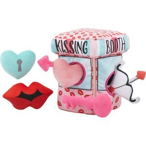 Frisco Valentine Kissing Booth Hide & Seek Puzzle Plush Squeaky Dog Toy, Small/Medium