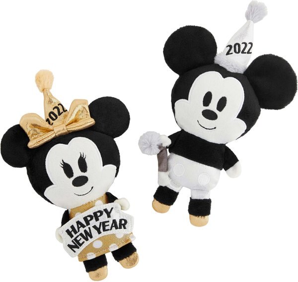 Disney New Year's Eve Mickey & Minnie Mouse Plush Cat Toy with Catnip, 2 count slide 1 of 3