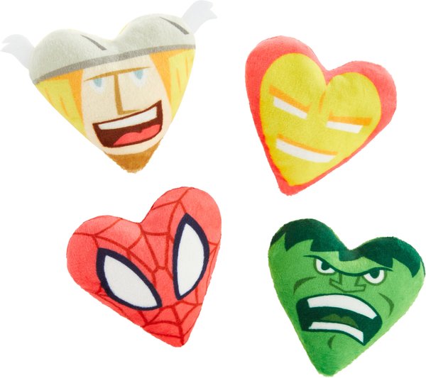 Marvel 's Valentine Candy Heart Heroes Plush Cat Toy with Catnip, 4 count slide 1 of 5