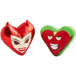 Marvel 's Valentine Scarlet Witch & Vision Hearts Plush Cat Toy with Catnip, 2 count