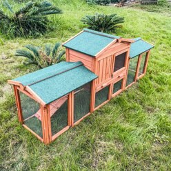 Aleko Fir Wood Chicken Coop & Chicken Run, 85 x 21 x 34-in slide 2 of 5