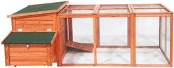 Aleko Fir Wood Chicken Coop & Chicken Run, 57 x 87 x 32-in