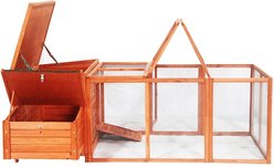 Aleko Fir Wood Chicken Coop & Chicken Run, 57 x 87 x 32-in slide 2 of 5