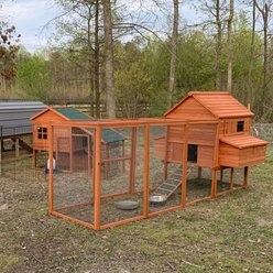 Aleko Multi-Level Wooden Chicken Coop & Rabbit Hutch, 143.7 x 68.5 x 66.5-in slide 2 of 6